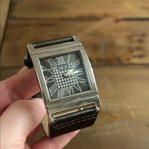 BKE Women’s Watch with Black Strap and Silver Accents